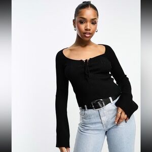 Miss Selfridge Lace Up Detail Top